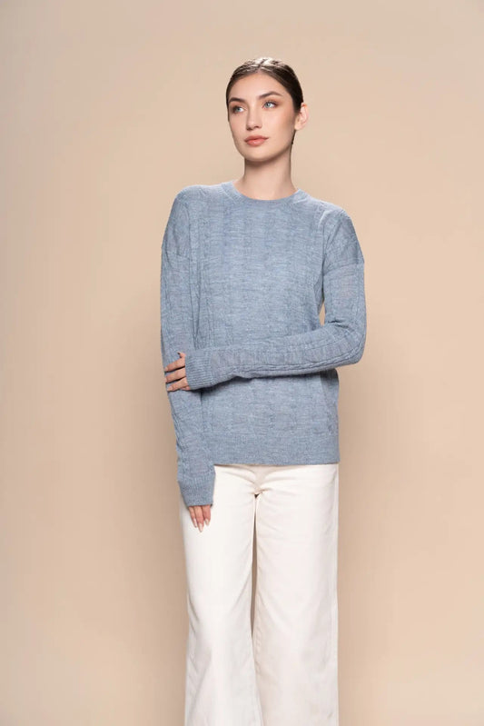 Braid Alpaca Knit Sweater - PAKAS