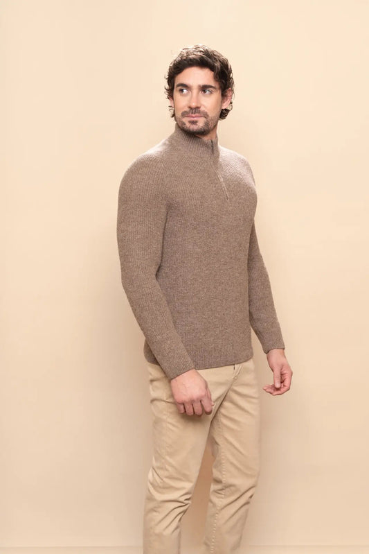 Men's Alpaca Half Zip Sweater - PAKAS