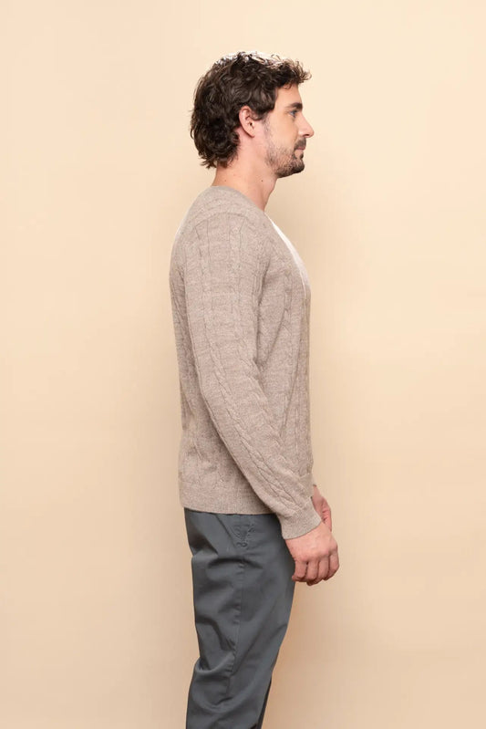 Men's Braid Alpaca Sweater - PAKAS