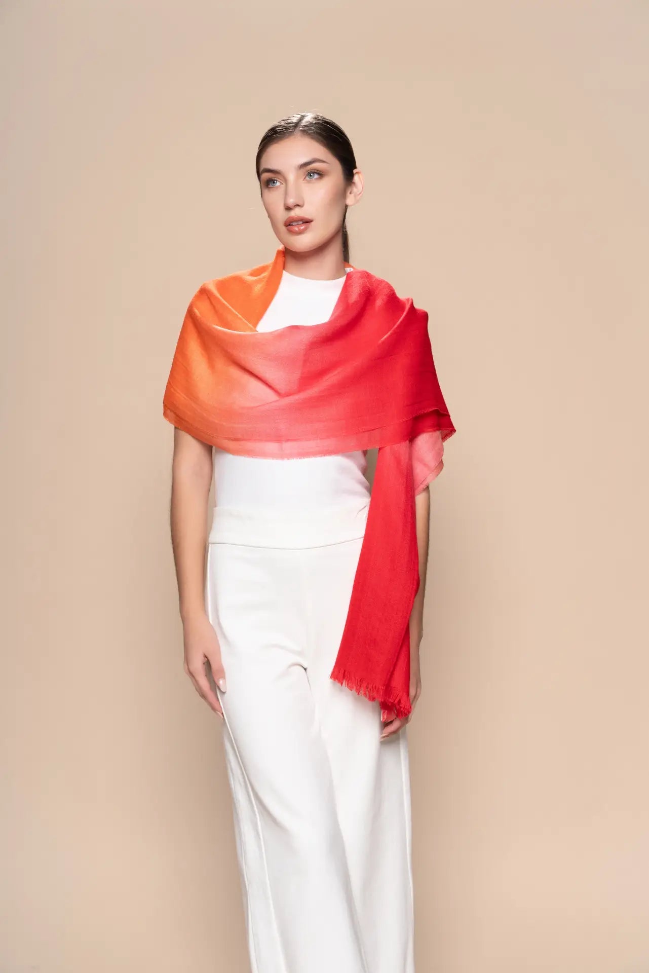 Ombre Hand Dyed Two - Tone Shawl - PAKAS