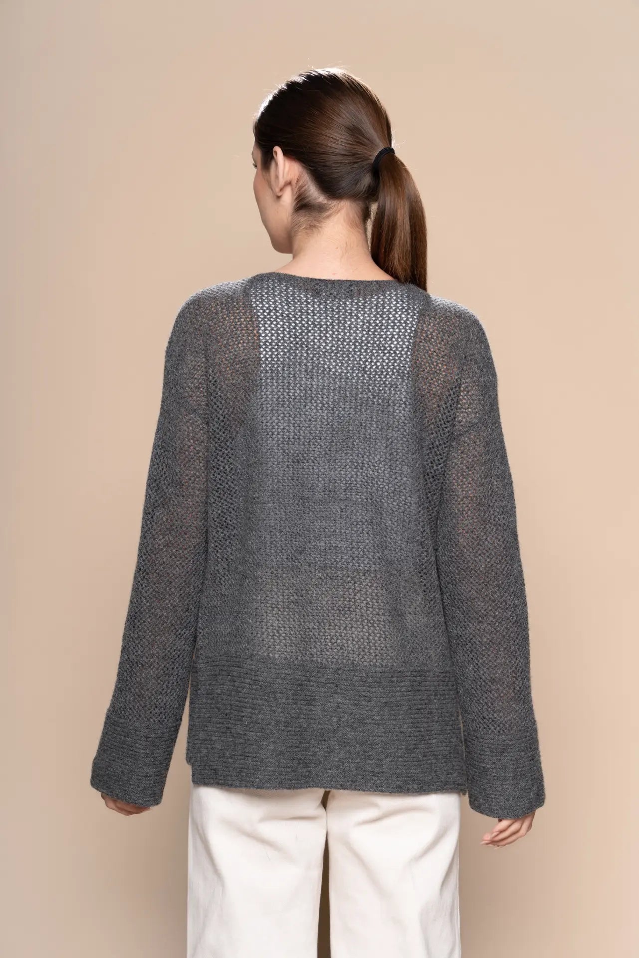 Alpaca Openwork Knit Sweater - PAKAS