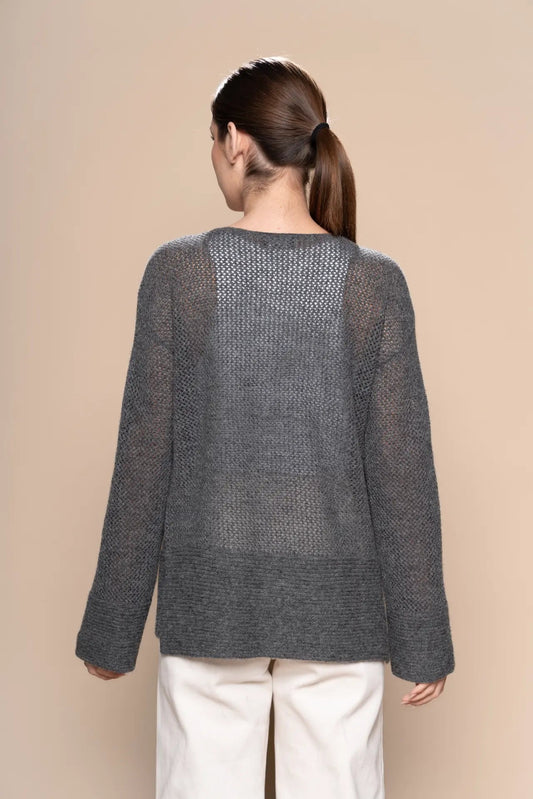 Alpaca Openwork Knit Sweater - PAKAS