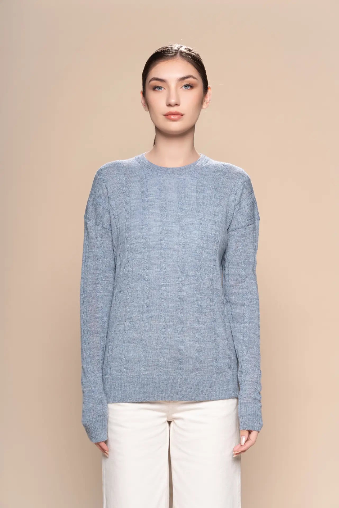 Braid Alpaca Knit Sweater - PAKAS