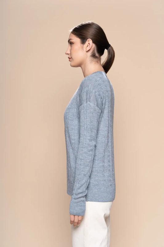 Braid Alpaca Knit Sweater - PAKAS