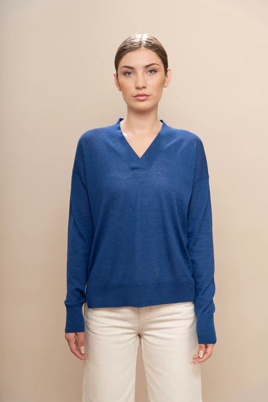 Ladies’ Baby Alpaca V Neck Sweater - PAKAS