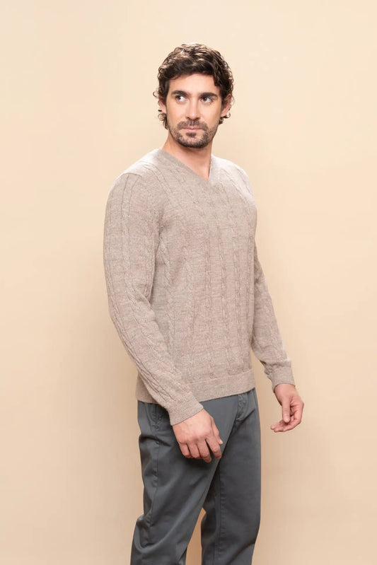 Men's Braid Alpaca Sweater - PAKAS