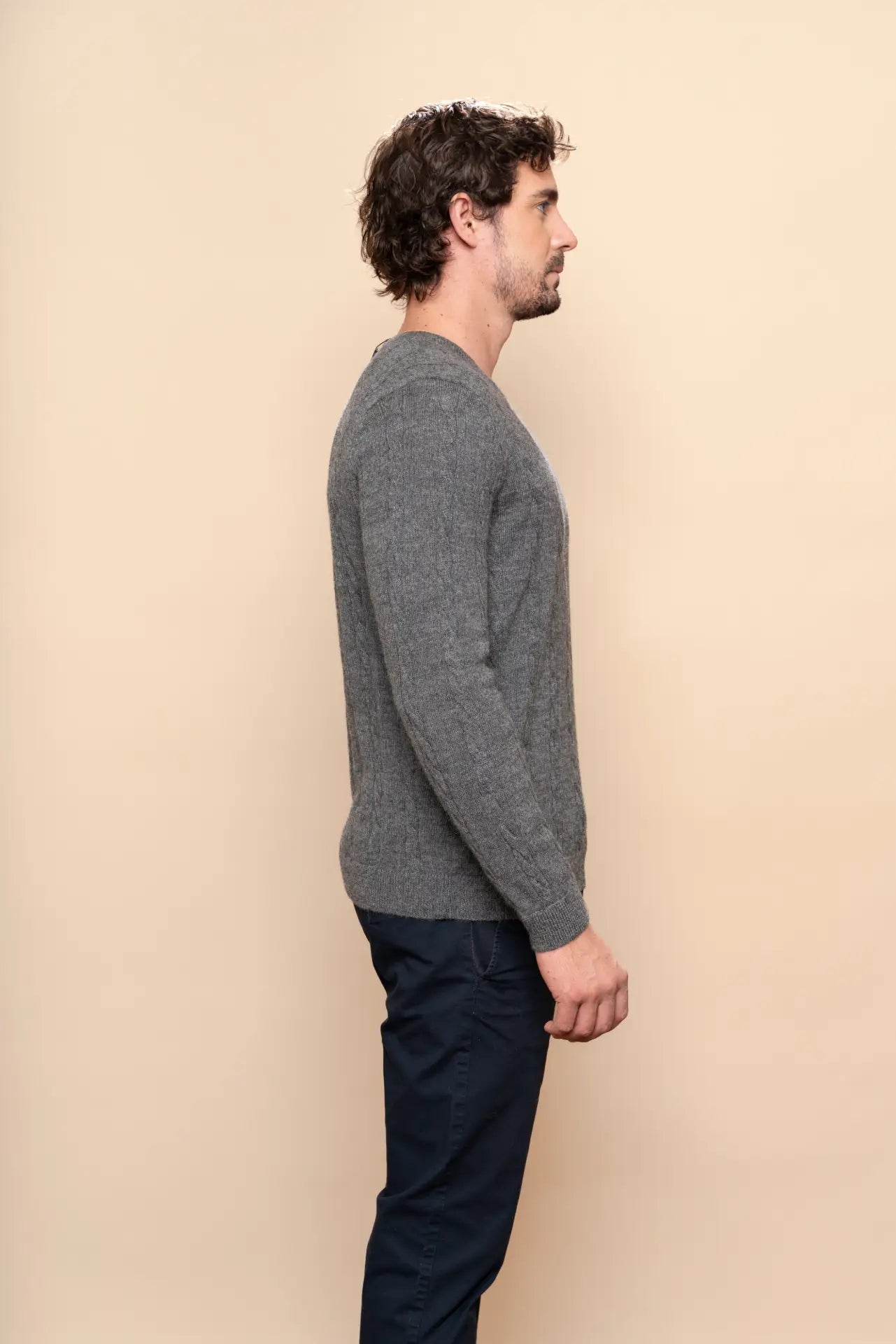 Men's Braid Alpaca Sweater - PAKAS