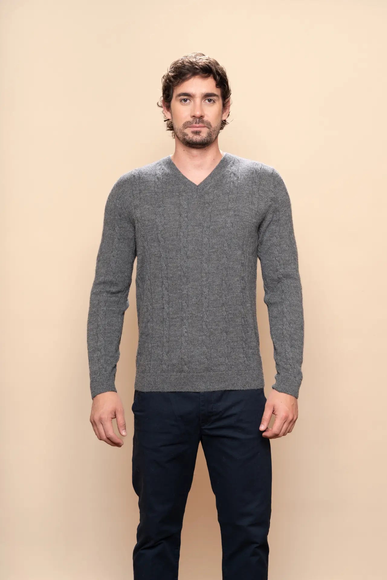 Men's Braid Alpaca Sweater - PAKAS