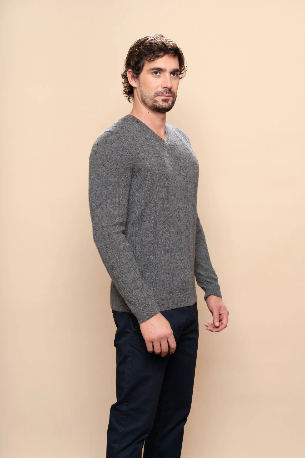 Men's Braid Alpaca Sweater - PAKAS