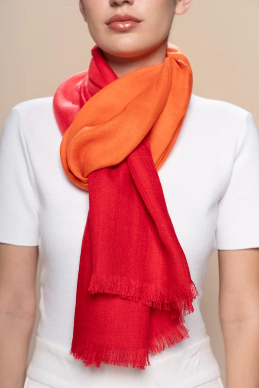 Ombre Hand Dyed Two - Tone Shawl - PAKAS