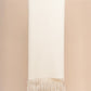 Undyed unicolor classic throw with twisted fringes - PAKAS