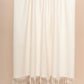 Undyed unicolor classic throw with twisted fringes - PAKAS