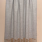 Undyed unicolor classic throw with twisted fringes - PAKAS